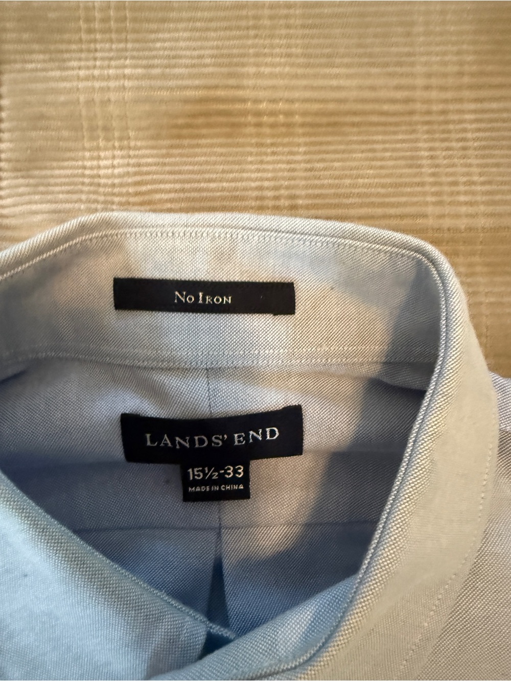 Lands’ End No Iron Oxford Button-Down Shirt | Men’s 15.5 x 33 Classic Fit - Picture 11 of 11